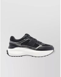 Tod's - Round Toe Lace-Up Sneakers With Mesh Panels - Lyst