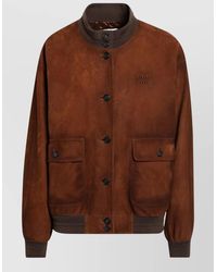 Miu Miu - Jacket Front Pockets Ribbed Cuffs Hem - Lyst