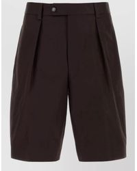 BOSS - Cotton Bermuda Shorts Belt Loops Elastic Waistband - Lyst