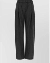 Brunello Cucinelli - Pleated Wool Trousers Elastic Waist Tapered - Lyst