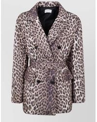 P.A.R.O.S.H. - Leopard-Print Belted Coat - Lyst