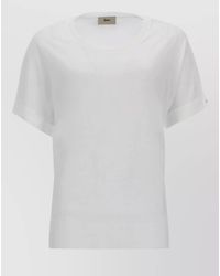 Herno - Short Sleeve Round Neck Plain Top - Lyst