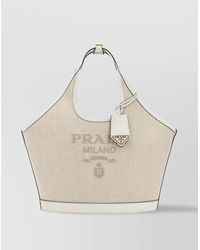 Prada - Na Linen Shoulder Bag - Lyst