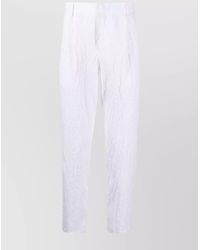 Emporio Armani - Cotton Straight-Leg Cropped Trousers - Lyst