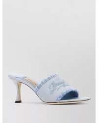 Jimmy Choo - Alexia Canvas Kitten Heel Open Toe Mules - Lyst