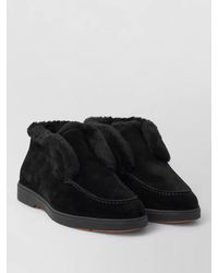 Santoni - Suede Leather Fortune Loafers - Lyst