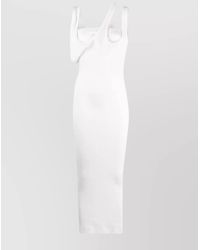 The Attico - Cotton Ribbed Asymmetric Sleeveless Maxi Dress - Lyst