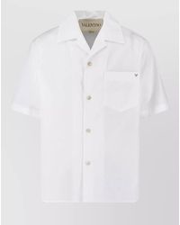 Valentino - Short Sleeve Shirt Chest Pocket Notched Collar - Lyst
