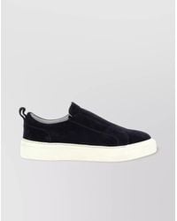 Kiton - Round Toe Suede Sneakers With Pull Tab - Lyst