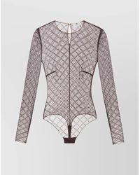 Elisabetta Franchi - Sheer Fabric Long Sleeves Round Neckline - Lyst