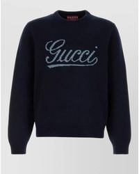 Gucci - Wool Logo-Intarsia Crewneck Sweater - Lyst