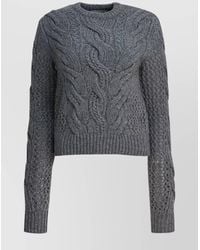 Sportmax - Wool Cable-Knit Crewneck Sweater - Lyst