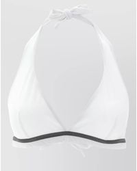 Brunello Cucinelli - Monile Halter Bikini Top Technical Jersey - Lyst