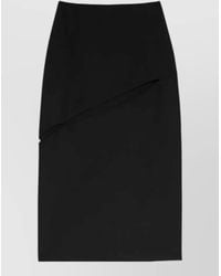Jil Sander - High Waist Pencil Midi Skirt Asymmetric - Lyst
