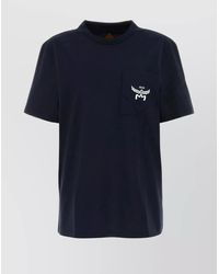 MCM - Loose Fit Cotton T-Shirt With Ribbed Crew-Neck - Lyst