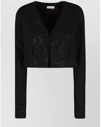The Mannei - Silk Sequin Embellished Cropped Jacket - Lyst