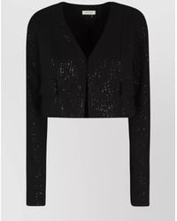The Mannei - Silk Sequin-Embellished Cropped Jacket - Lyst
