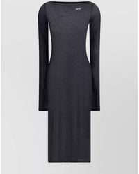 Miu Miu Long Jersey Dress in Black | Lyst