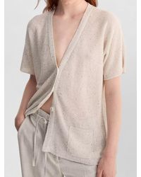Biancalancia - V Neck Cardigan Short Sleeves Front Pocket - Lyst