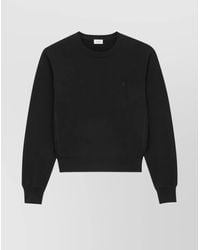 Saint Laurent - Cotton Fleece Crewneck Sweatshirt - Lyst