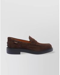 Tod's - Penny Strap Loafers Suede Finish - Lyst