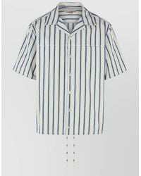 Marni - Cotton Shirt Striped Pattern Drawstring Hem - Lyst