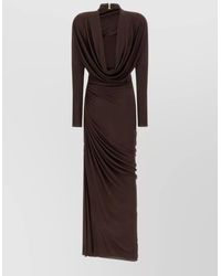 Balmain - Draped High Neck Maxi Dress - Lyst