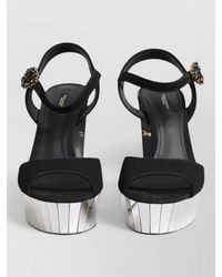 Dolce & Gabbana - Wool Crystal-Embellished Ankle-Strap Platform Sandals - Lyst