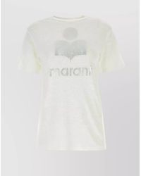 Isabel Marant - Linen Ribbed Crew-Neck Short-Sleeve T-Shirt - Lyst
