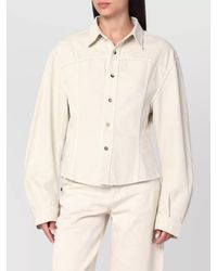 Haikure - Collar Denim Shirt Fitted Waist Long Sleeves - Lyst
