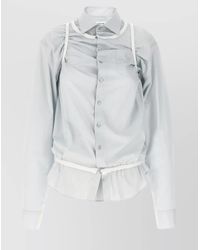 Maison Margiela - Layered Shirt With Chest Pocket And Peplum Hem - Lyst