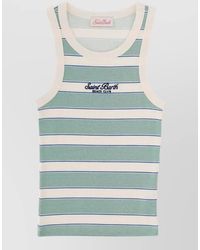 MC2 Saint Barth - Ada Logo Tank Top Ribbed Trim Striped - Lyst