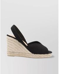Castañer - Canvas Peep-Toe Wedge Espadrilles - Lyst