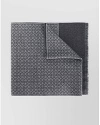 Ferragamo - Gancini Pattern Pure Wool Scarf With Fringed Edges - Lyst