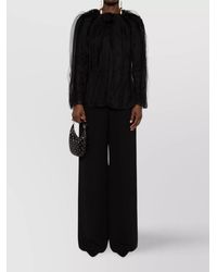Giorgio Armani - Silk Wide-Leg Trousers - Lyst