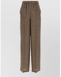 Max Mara - Silk Printed Wide-Leg Trousers - Lyst