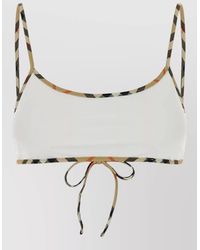 Burberry - Stretch Nylon Bikini Top Patterned Trim - Lyst