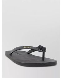 Saint Laurent - Pool Sandals Flat Rubber Sole Thong Strap - Lyst