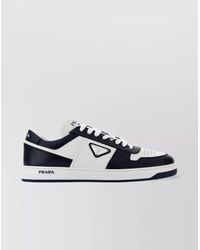 Prada - Leather Sneakers With Rubber Sole And Contrast Panels - Lyst