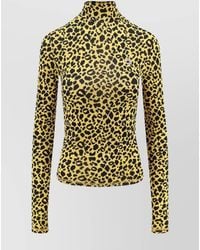Coperni - Viscose Logo Print Turtleneck Long-Sleeve Top - Lyst