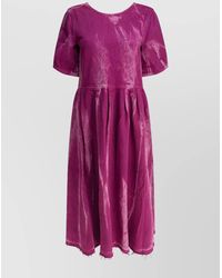 Ganni - Midi Dress With Open Back And Tie-Dye - Lyst