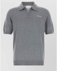 McQueen - Wool Polo Shirt Ribbed Hem Short Sleeves - Lyst