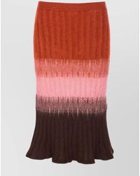 Fendi - Gradient Mohair And Wool High-Waisted Midi Skirt Clothing - Lyst