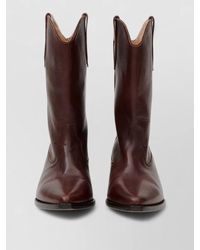 Isabel Marant - Duerto Leather Western Mid Calf Boots - Lyst