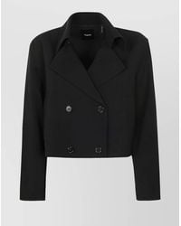 Theory - Cropped Double-Breasted Trench Coat - Lyst