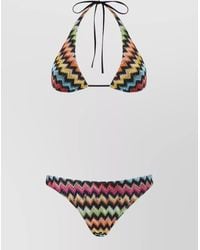 Missoni - Lamé Viscose Bikini Micro Zigzag Halter - Lyst