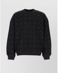 Marine Serre - All-Over Patterned Cotton Crew Neck Sweatshirt - Lyst