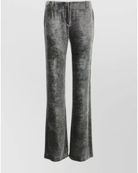 Alberta Ferretti - Velvet Wide-Leg Trousers - Lyst