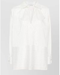 Max Mara - Striped Long-Sleeve Tunic Shirt - Lyst