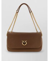 Pinko - Love Birds Chain Strap Leather Crossbody Bag - Lyst